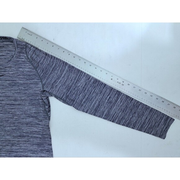 Nike Pro Drifit Mens Medium Performance Long Sleeve Heather Blue Gray Tshirt - Picture 11 of 11